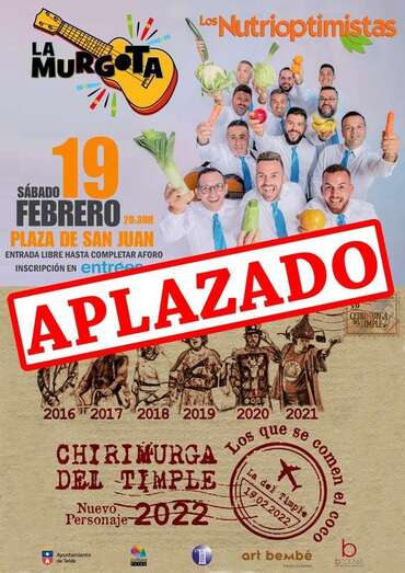 Cartel indicando el aplazamiento del evento/TA.